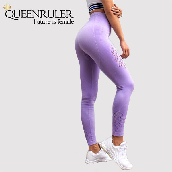 Seamless Tummy Control Leggings (Light Purple) - Queenruler
