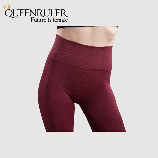 Quick Dry Yoga Pants (Wine Red) - Queenruler