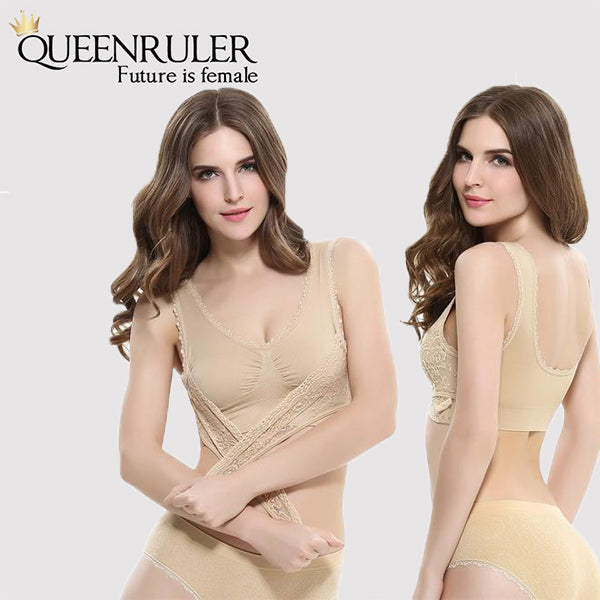 Women Yoga Lace Bra (Nude) - Queenruler