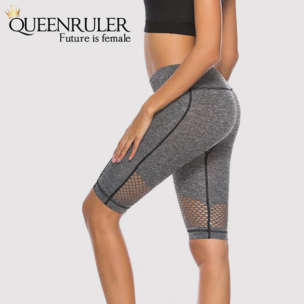 Yoga Shorts With Pocket (Grey A) - Queenruler