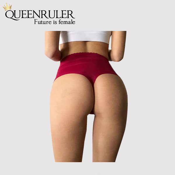 High Waist Seamless Pantie (Red) - Queenruler