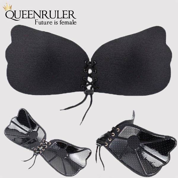 Sexy Wings Fitness Bra (Smooth Black) - Queenruler