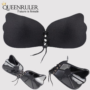 Sexy Wings Fitness Bra (Smooth Black) - Queenruler