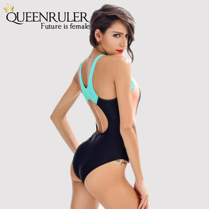 One Piece Fashion Swimsuit (Black) - Queenruler