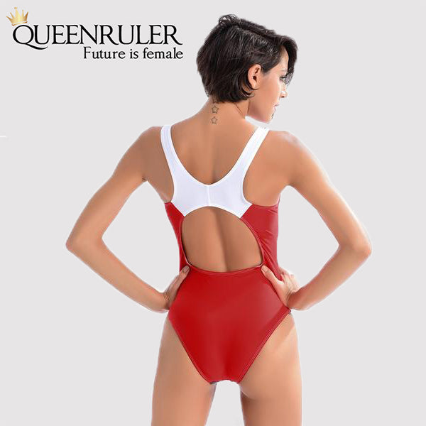 One Piece Fashion Swimsuit (Red) - Queenruler
