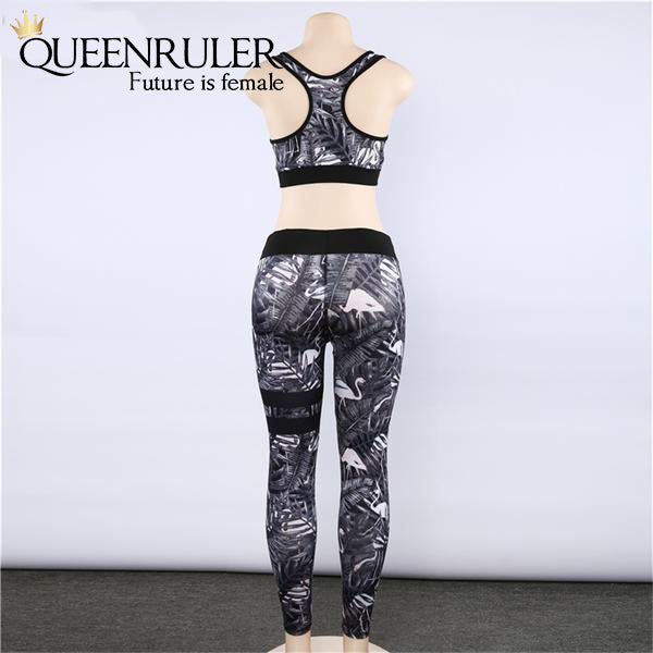 Floral Print Track Suit (Gray) - Queenruler