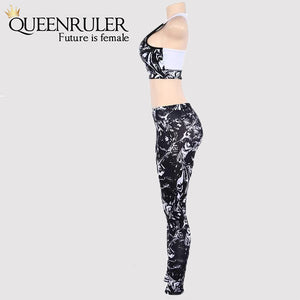 Floral Print Track Suit (Black) - Queenruler