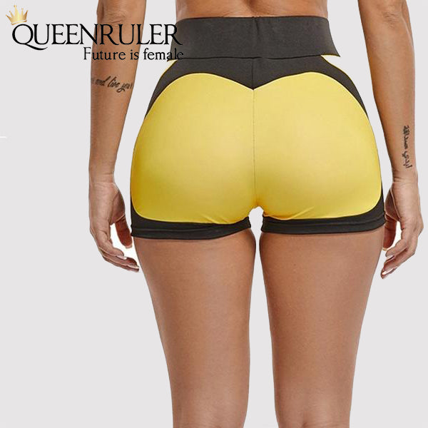 Push Up Elastic Shorts (Yellow) - Queenruler