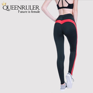 Hot Red Stripe Leggings - Queenruler