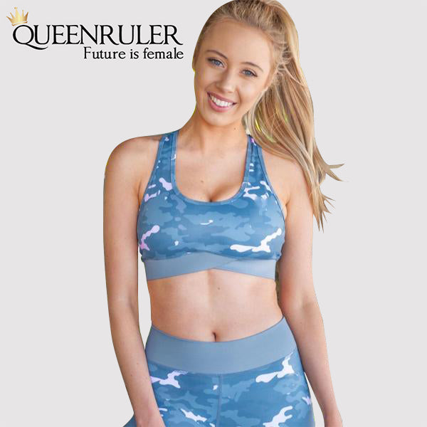 Ocean blue camouflage Yoga Set - Queenruler