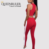 2PC Fitness Tracksuit (Red) - Queenruler