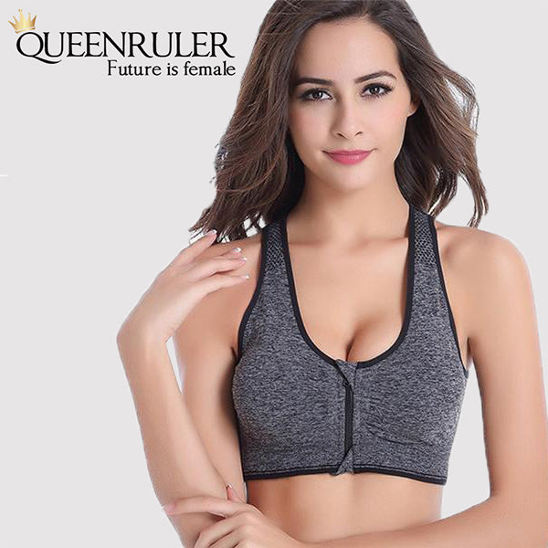 Cleavage Enhancing Athletic Bra (Gray) - Queenruler