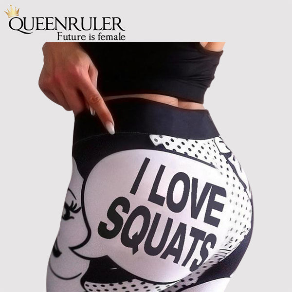 High Waist Love Squat Leggings - Queenruler