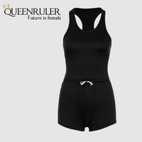 Racer Back Yoga Set (Black) - Queenruler
