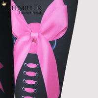 Sexy Ribbon High Waist Legging (Pink) - Queenruler