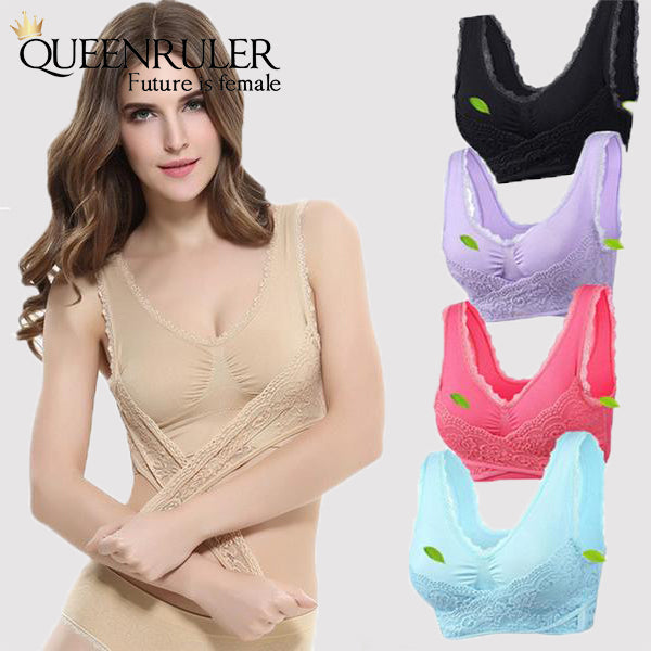 Women Yoga Lace Bra (Nude) - Queenruler