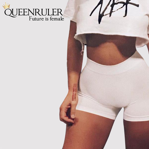 Queenruler Sexy Athletic Shorts (White) - Queenruler