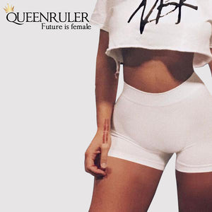 Queenruler Sexy Athletic Shorts (White) - Queenruler