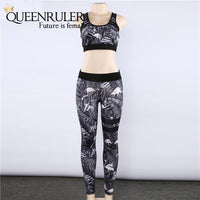 Floral Print Track Suit (Gray) - Queenruler