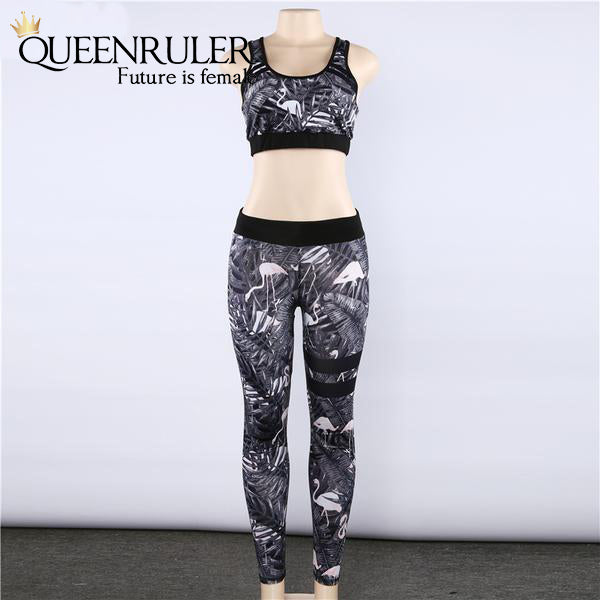 Floral Print Track Suit (Gray) - Queenruler