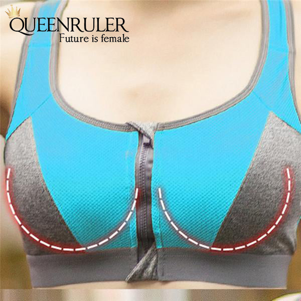 Professional Zipper Bra (Blue) - Queenruler