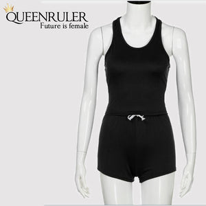 Racer Back Yoga Set (Black) - Queenruler