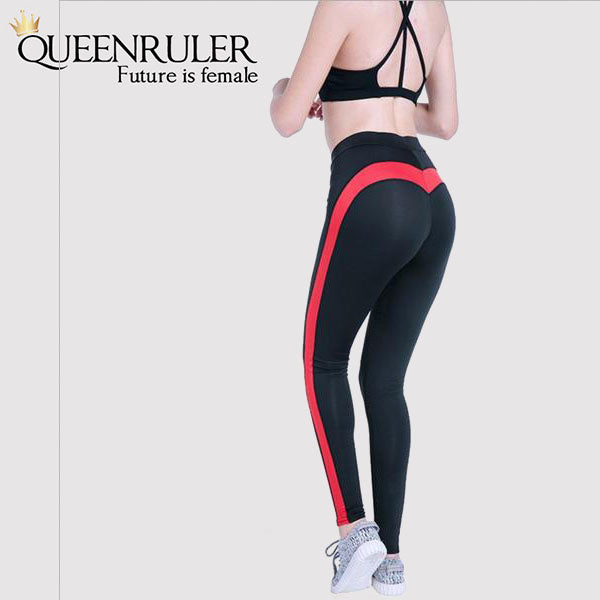 Hot Red Stripe Leggings - Queenruler