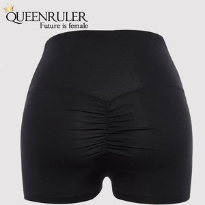 High Waist Push Up Shorts (Black) - Queenruler