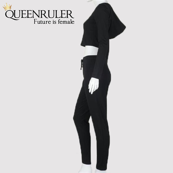 Fitness Jogging Suit (Black) - Queenruler