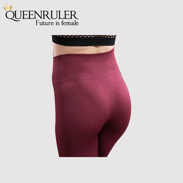 Quick Dry Yoga Pants (Wine Red) - Queenruler