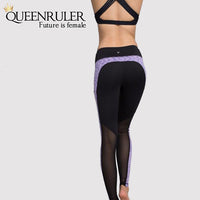 Back View Women Fitness Leggings (Purple) | Queensruler