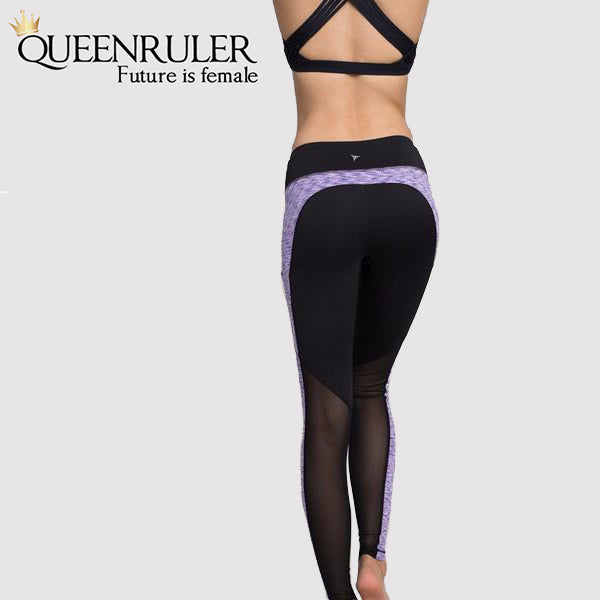 Back View Women Fitness Leggings (Purple) | Queensruler