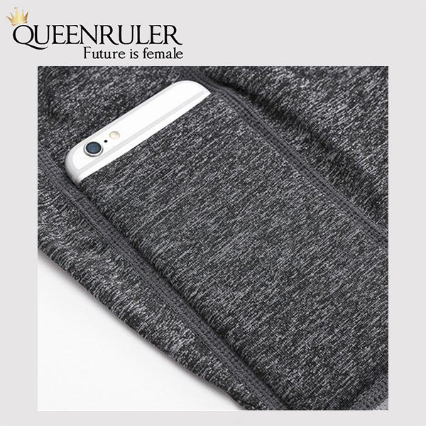 Athletic Leggings With Pocket (Gray) - Queenruler