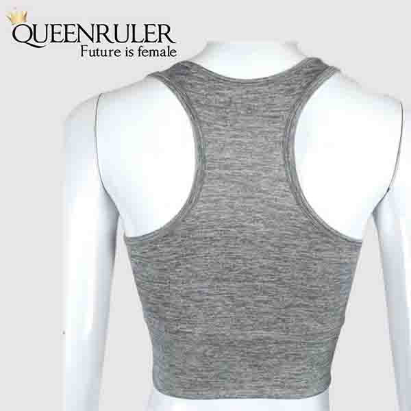 Mesh Patchwork Sports Bra (Grey) - Queenruler