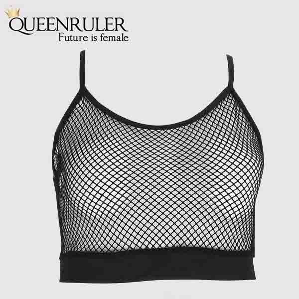 Sexy women Mesh Sports Bra (Black) - Queenruler