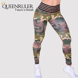 High Waist Camo Sweatpants (Yellow) - Queenruler