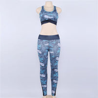 Ocean blue camouflage Yoga Set - Queenruler