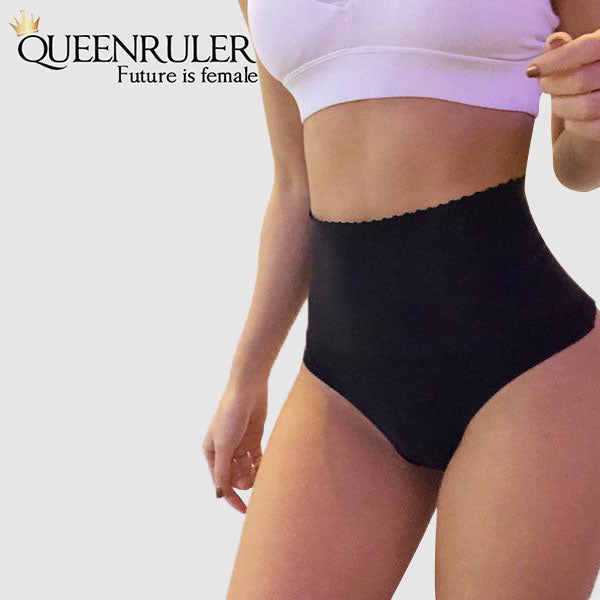 High Waist Seamless Pantie (Black) - Queenruler