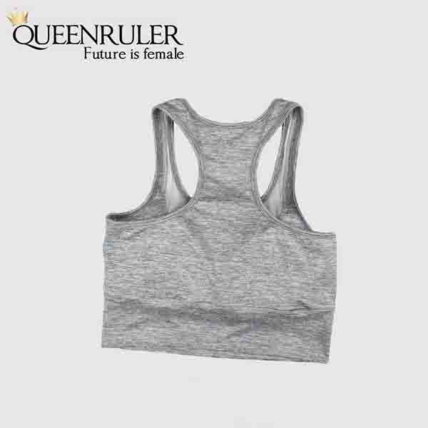 Mesh Patchwork Sports Bra (Grey) - Queenruler