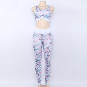 Ocean blue camouflage Yoga Set - Queenruler