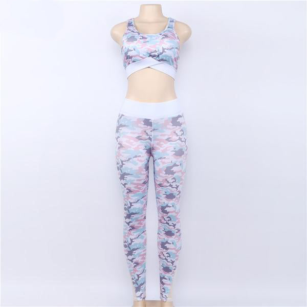 Ocean blue camouflage Yoga Set - Queenruler