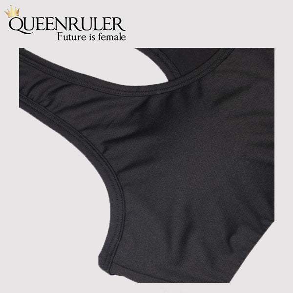 Womens Running Shorts And Vest Set (Black) - Queenruler