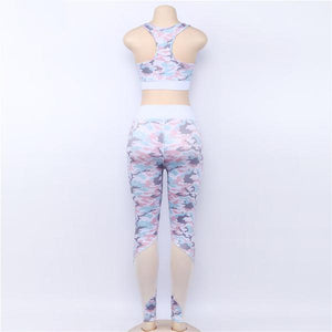 Ocean blue camouflage Yoga Set - Queenruler