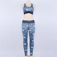 Ocean blue camouflage Yoga Set - Queenruler