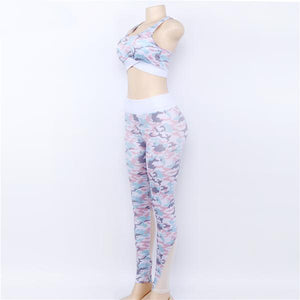 Ocean blue camouflage Yoga Set - Queenruler