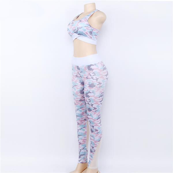 Ocean blue camouflage Yoga Set - Queenruler