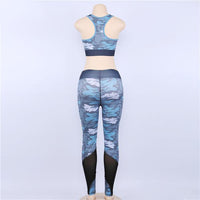 Ocean blue camouflage Yoga Set - Queenruler
