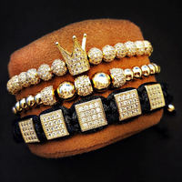 Handmade 3pcs set luxury Zircon titan Bracelet