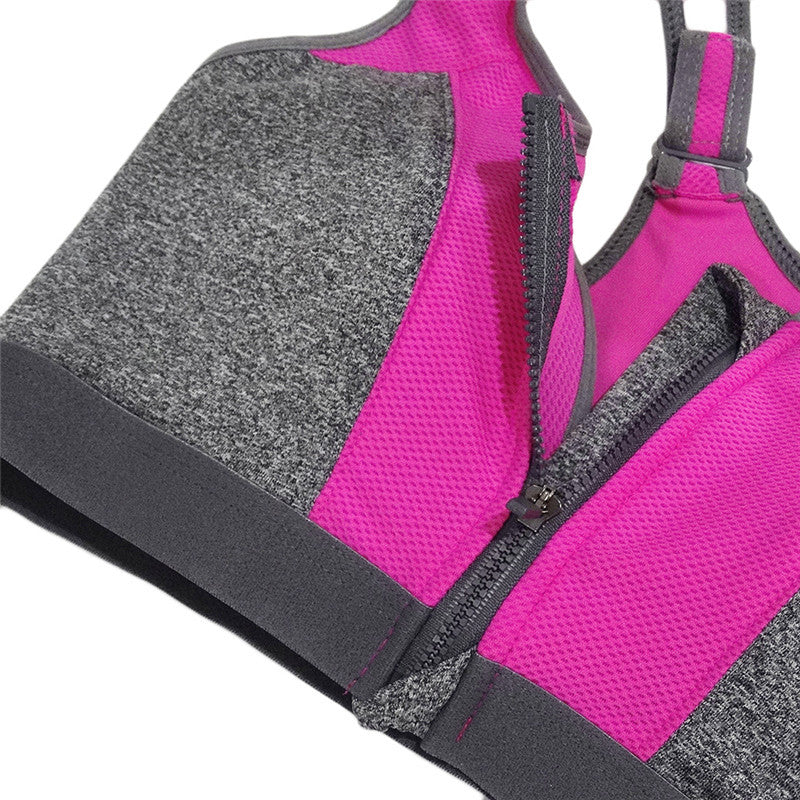 Professional Zipper Bra (Pink) - Queenruler
