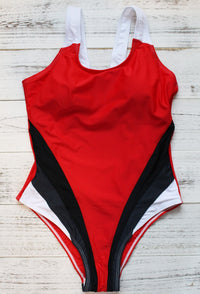 One Piece Fashion Swimsuit (Red) - Queenruler